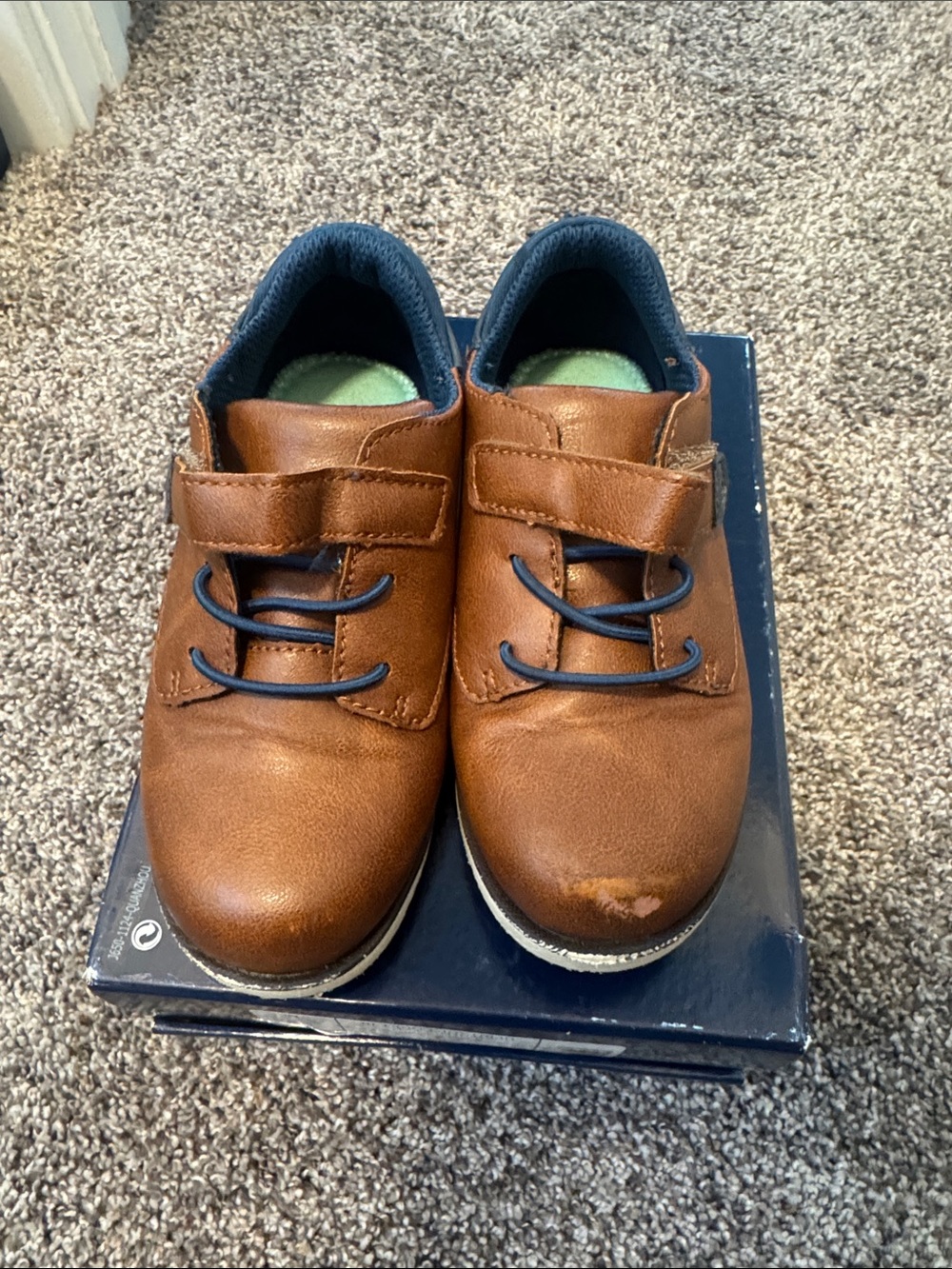 Dr. Scholl's Boys Brown Dress Shoes with Navy Trim